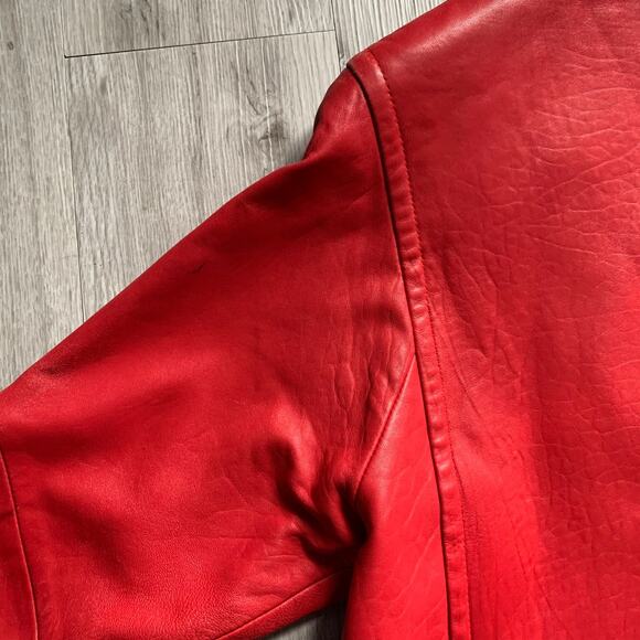 Vintage Red Leather Jacket Size S - Picture 6 of 6